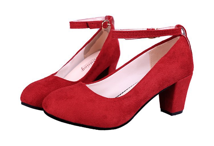 Damen nan Samtige Komfort-Pumps mit gepolstertem Fußbett und verstellbarem Knöchelriemen Drune