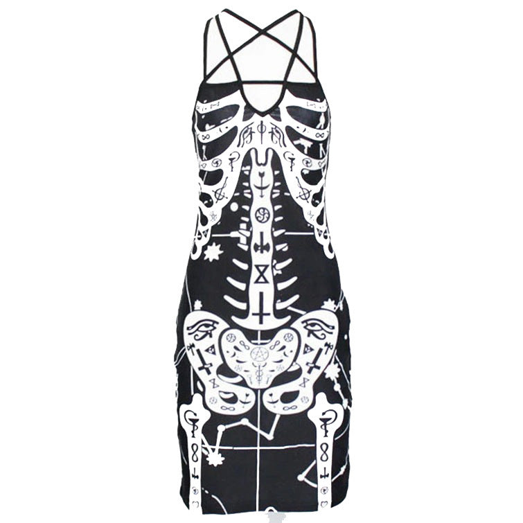 Damen figurbetontes Midi-Kleid mit grafischem Druck Drune