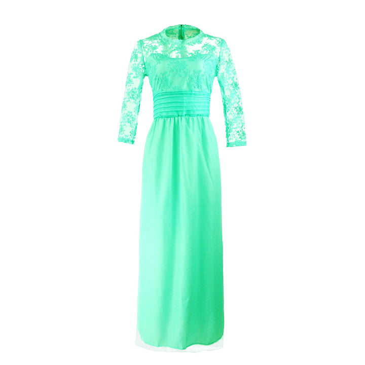 Damen Elegantes Abendkleid mit transparenter Spitze und schickem Rock Drune