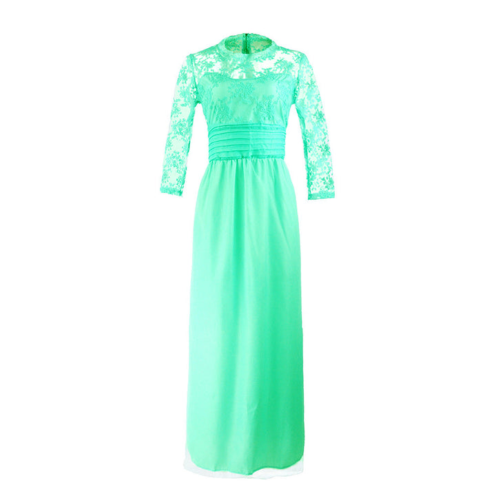 Damen Elegantes Abendkleid mit transparenter Spitze und schickem Rock Drune