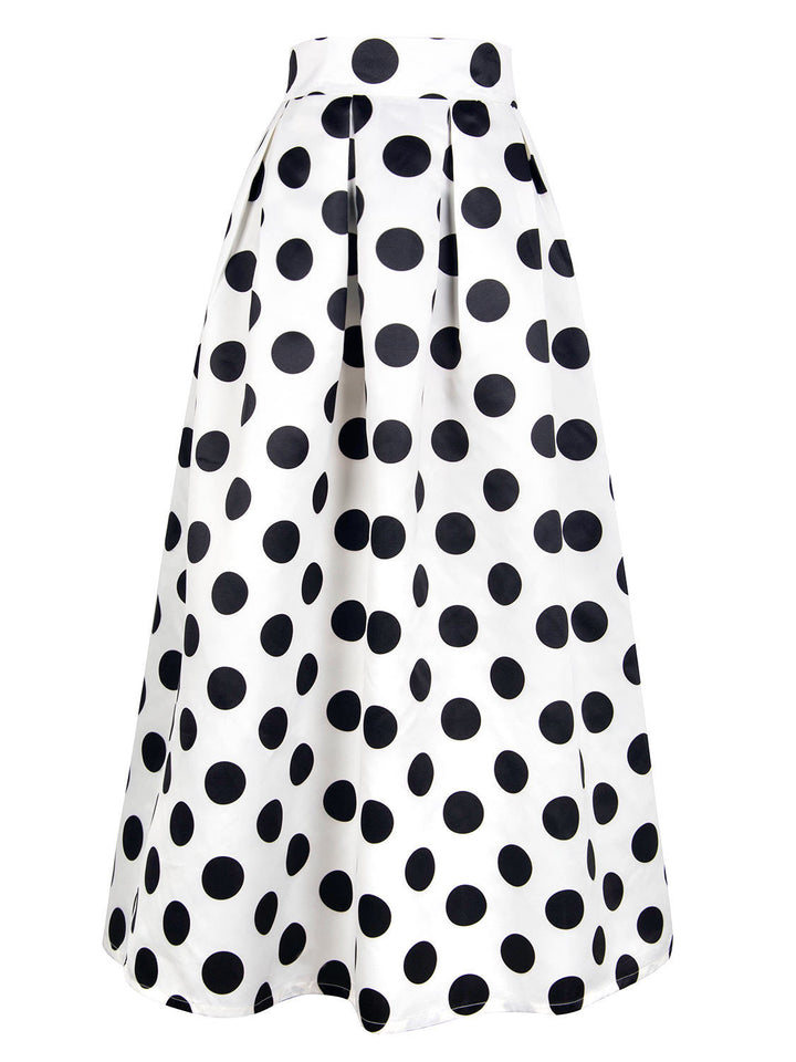 Damen Tellerrock mit großflächigem Polka-Dot-Muster Drune