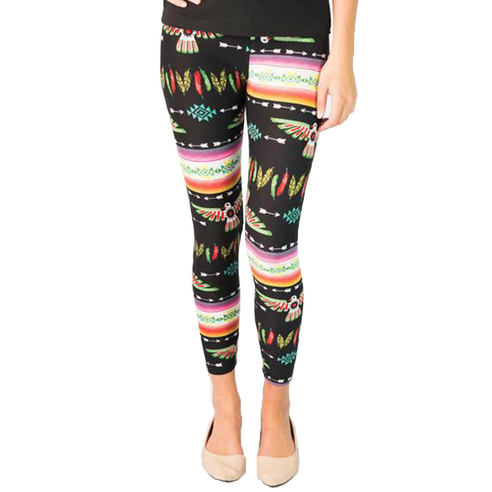 Damen Stretch-Leggings mit Ethno-Print, hohem Bund & elastischem Komfort Drune