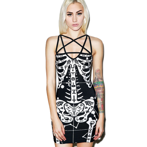 Damen figurbetontes Midi-Kleid mit grafischem Druck Drune