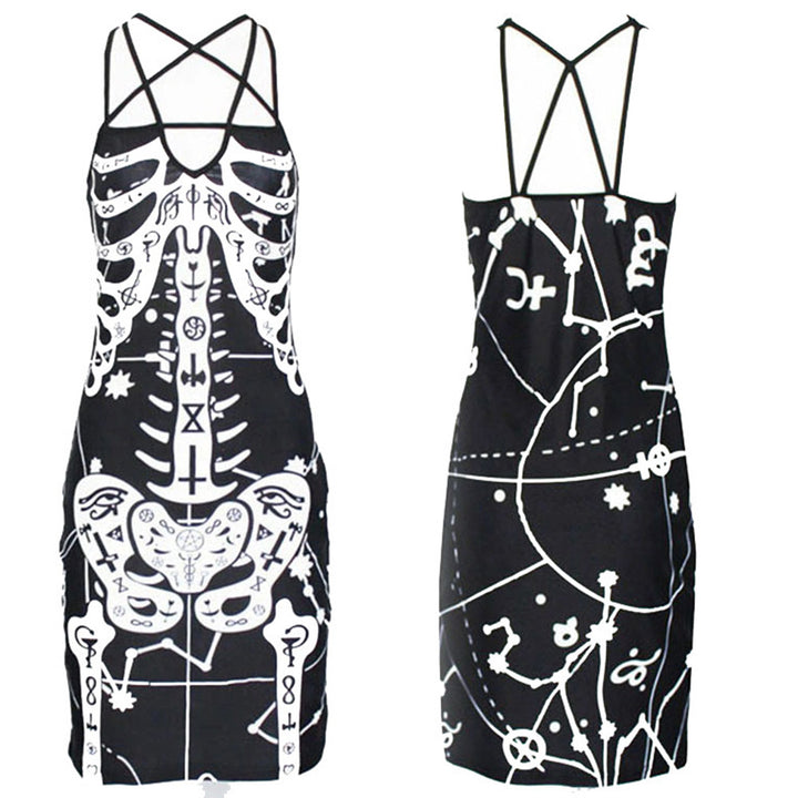 Damen figurbetontes Midi-Kleid mit grafischem Druck Drune