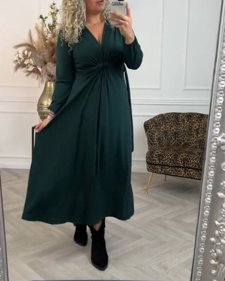 Drune | Einfarbiges Kleid mit Langen Ärmeln
