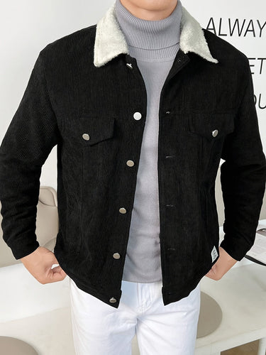 Drune | warme Corduroy-Winterjacke mit Kragen für Herren - Perfekt für Aktivitäten im Freien