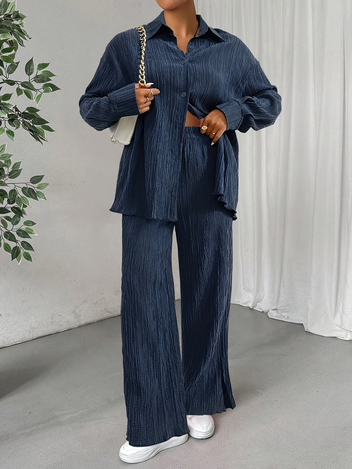 Drune | Mit Knöpfen & Hosen Mit Elastischem Bund Outfit Set Für Damen - Ideal für Herbst/Winter