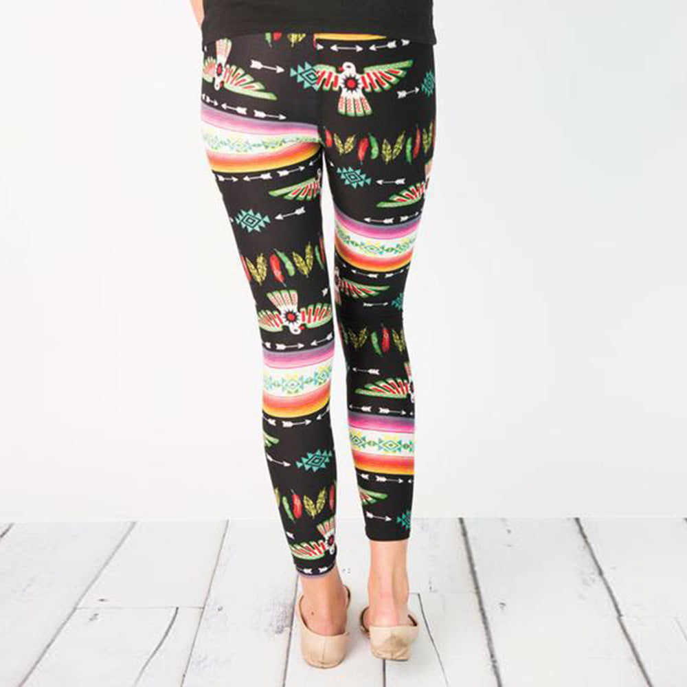 Damen Stretch-Leggings mit Ethno-Print, hohem Bund & elastischem Komfort Drune