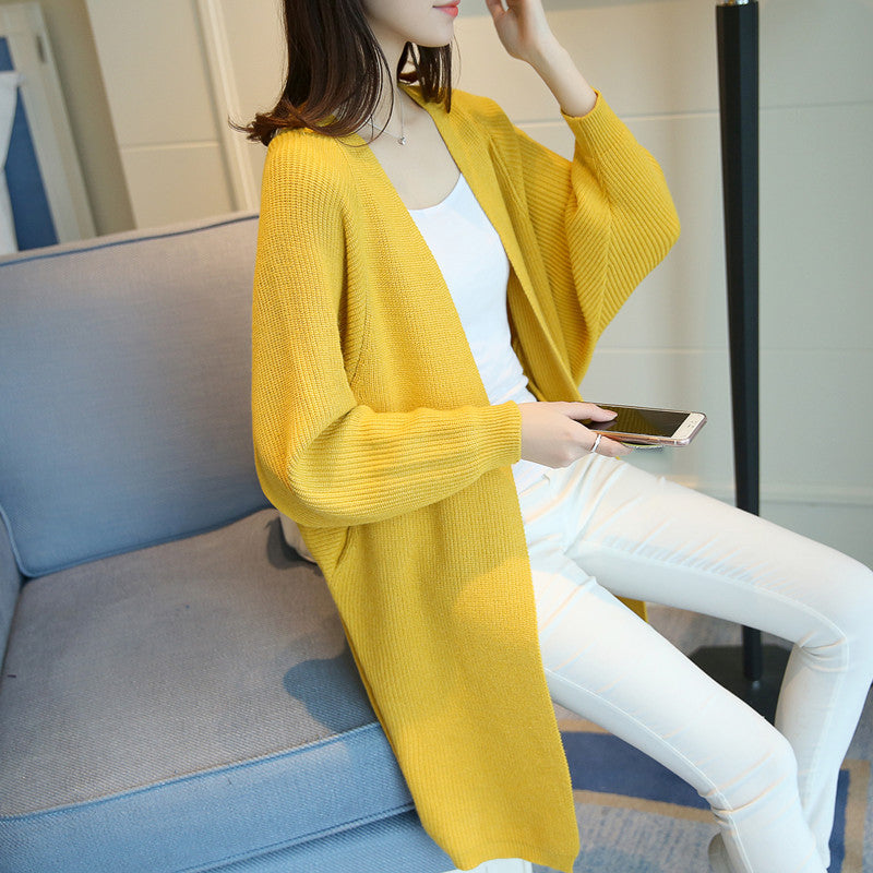 Damen lässiger Longcardigan mit offener Front und feinem Strickmuster Drune