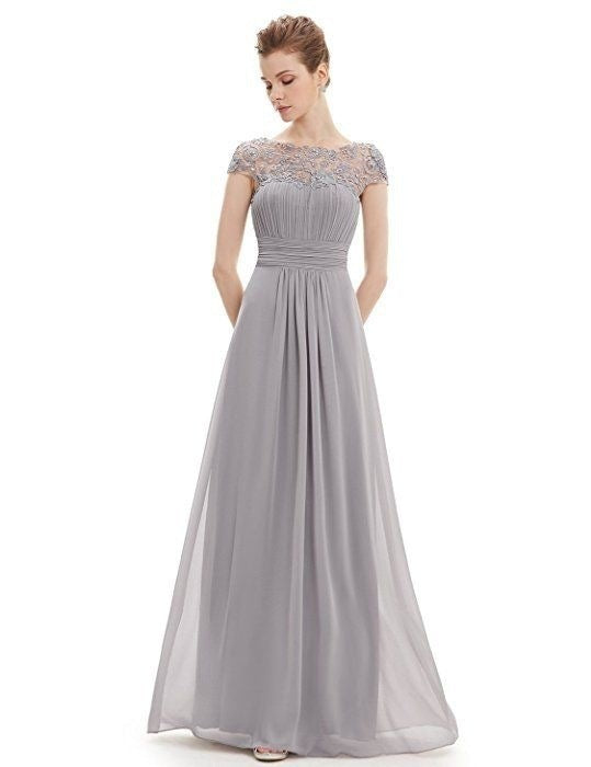 Damen Elegantes Abendkleid mit Spitzenoberteil und fließendem Rock Drune