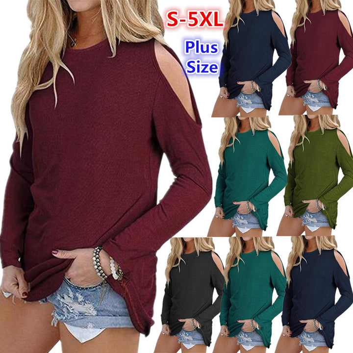 Damen Langarmshirt mit ausgeschnittenen Schultern und lässiger Tunika-Silhouette Drune