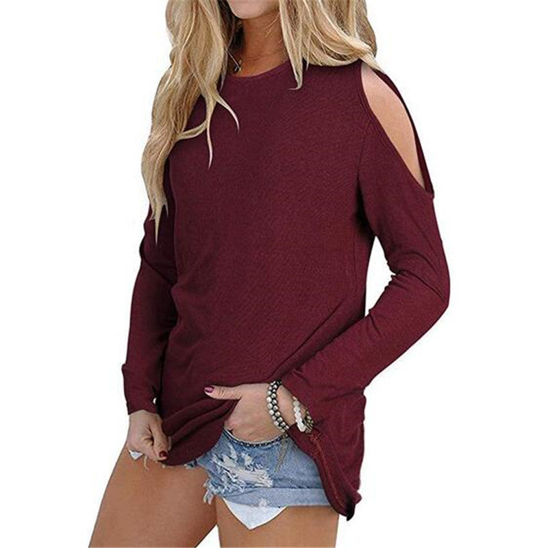 Damen Langarmshirt mit ausgeschnittenen Schultern und lässiger Tunika-Silhouette Drune