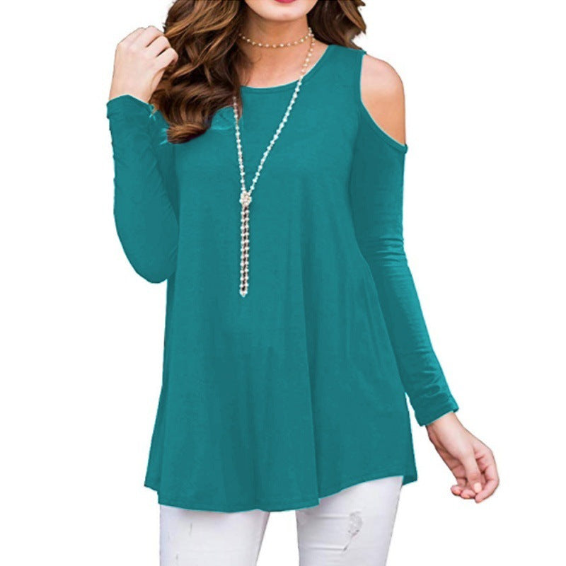Damen Langarm-Tunika mit Cut-Out-Schultern aus Jersey Drune