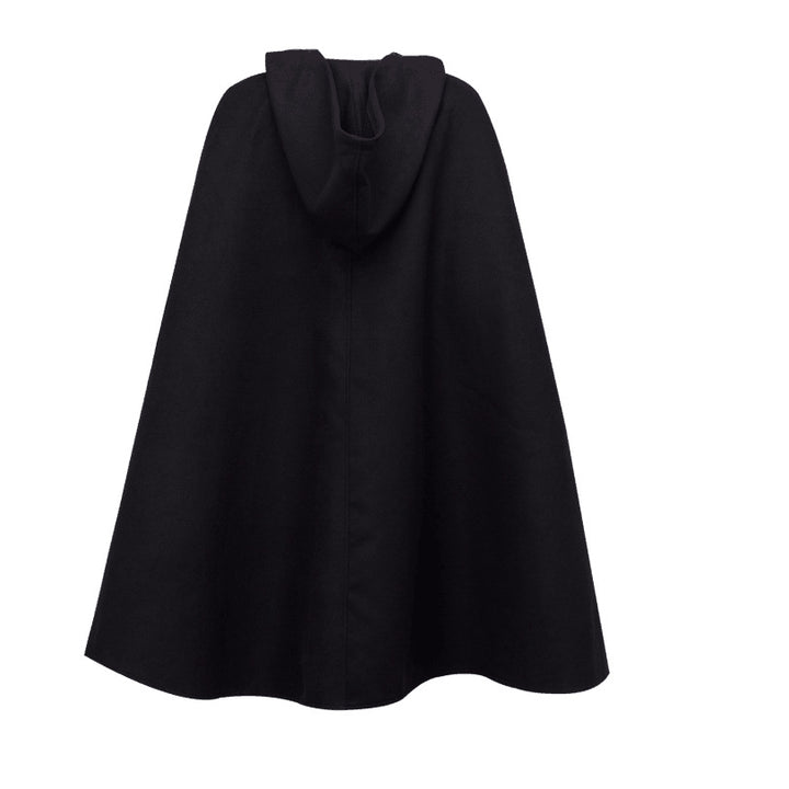Damen Kapuzen-Umhang aus Fleece mit weitem A‑Linien‑Cape und Frontschlitz Drune