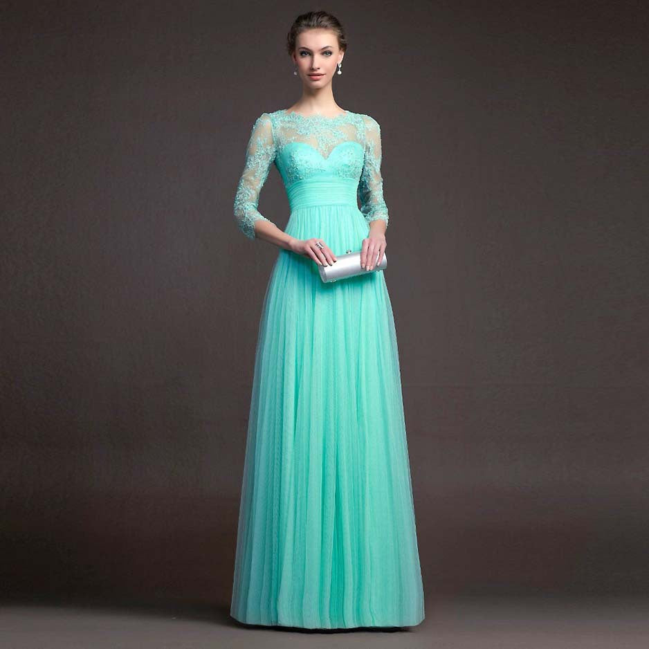 Damen Elegantes Abendkleid mit transparenter Spitze und schickem Rock Drune