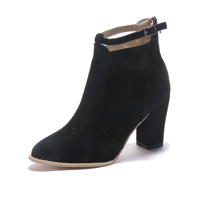 Damen Elegante Ankle-Boots mit modischem Riemen und Komfort-Sohle Drune