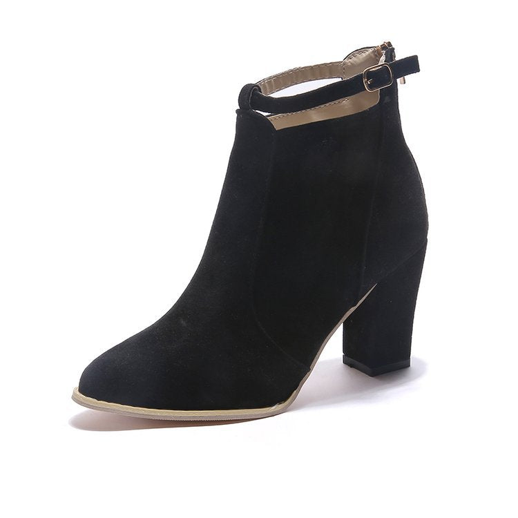 Damen Elegante Ankle-Boots mit modischem Riemen und Komfort-Sohle Drune