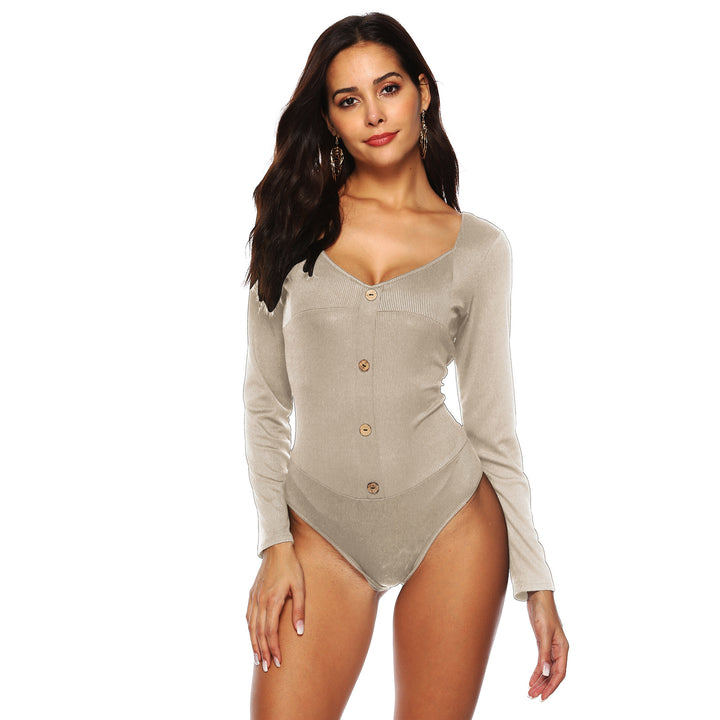 Damen Körperanpassendes Langarm-Body Drune