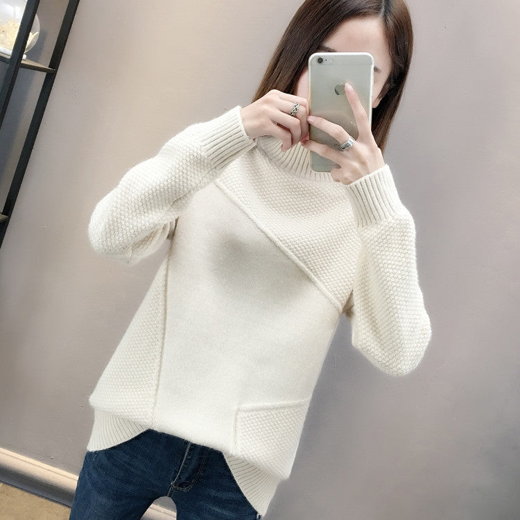Damen Kuscheliger Pullover mit strukturiertem Design und hohen Kragen Drune