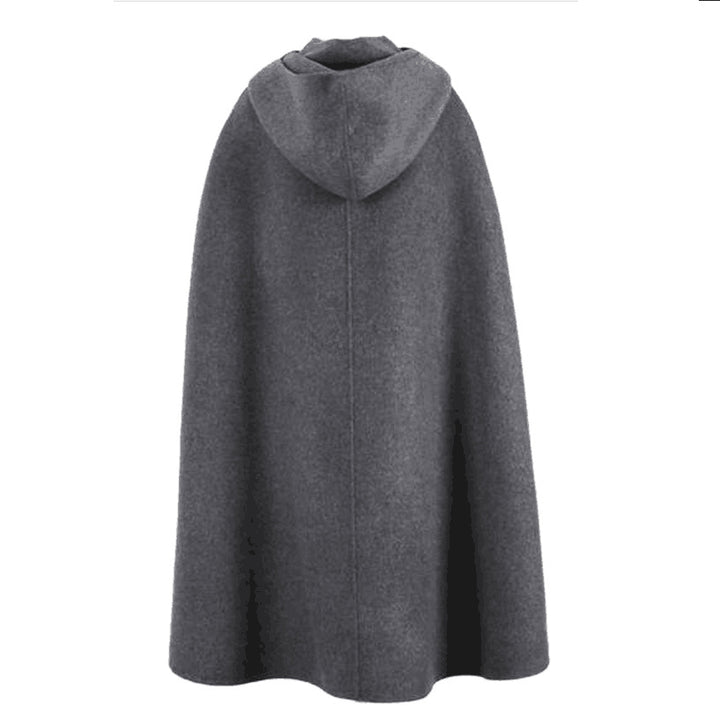 Damen Kapuzen-Umhang aus Fleece mit weitem A‑Linien‑Cape und Frontschlitz Drune