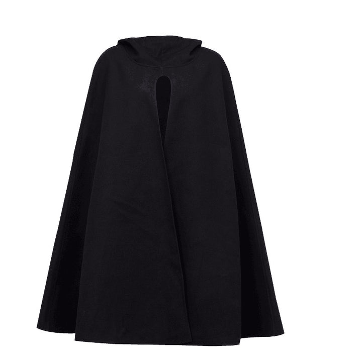 Damen Kapuzen-Umhang aus Fleece mit weitem A‑Linien‑Cape und Frontschlitz Drune