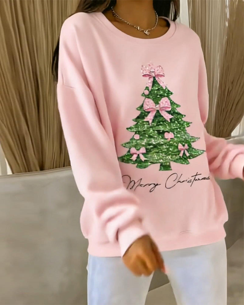 Drune | Sweatshirt mit Weihnachtsdruck und Langen Ärmeln