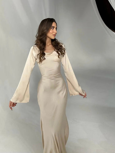Drune | Fließendes Maxi Kleid Mit Langen Ärmeln Für Damen