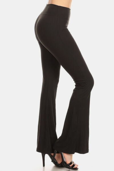 Drune | Hohe Taille Ausgestellte Leggings Schwarz