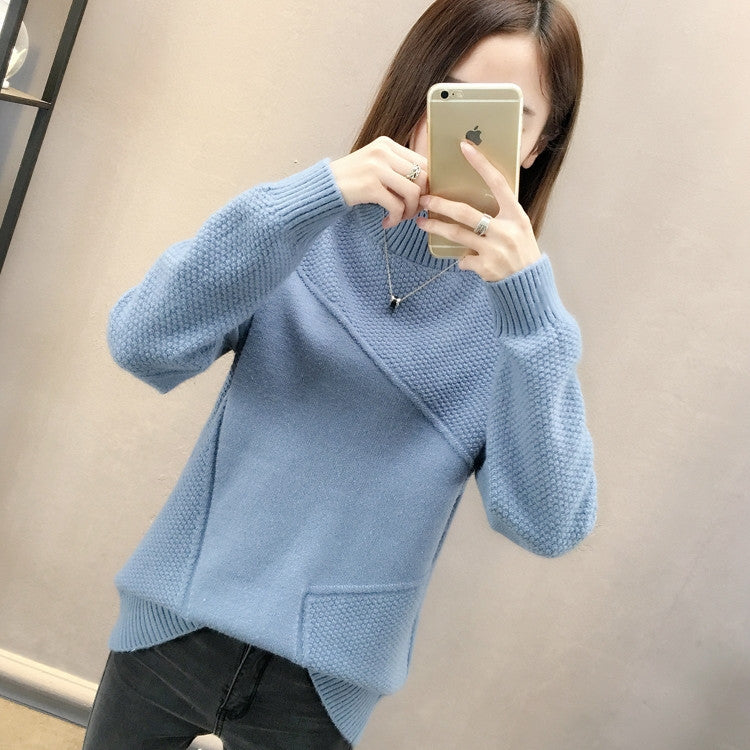 Damen Kuscheliger Pullover mit strukturiertem Design und hohen Kragen Drune