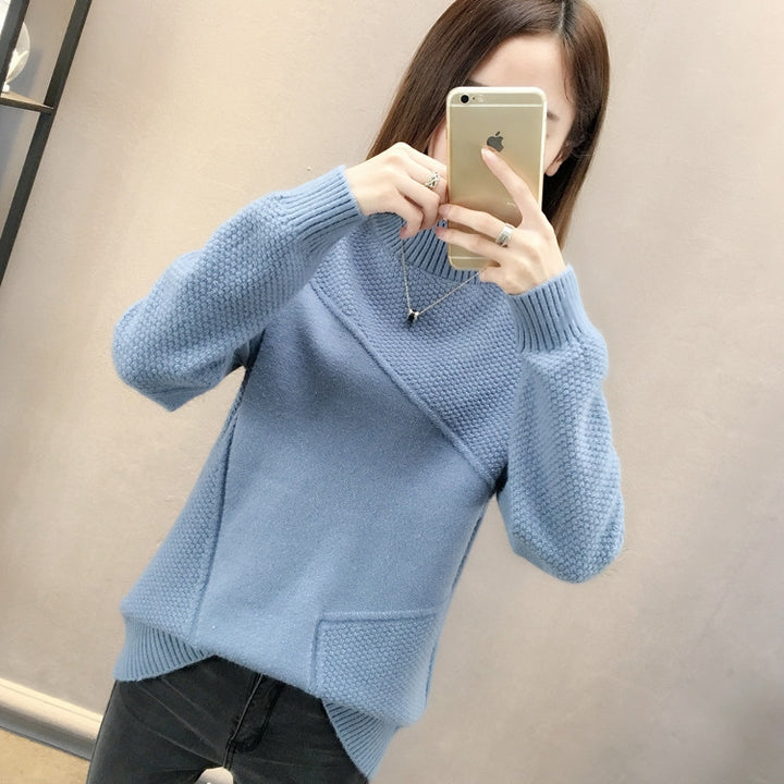 Damen Kuscheliger Pullover mit strukturiertem Design und hohen Kragen Drune