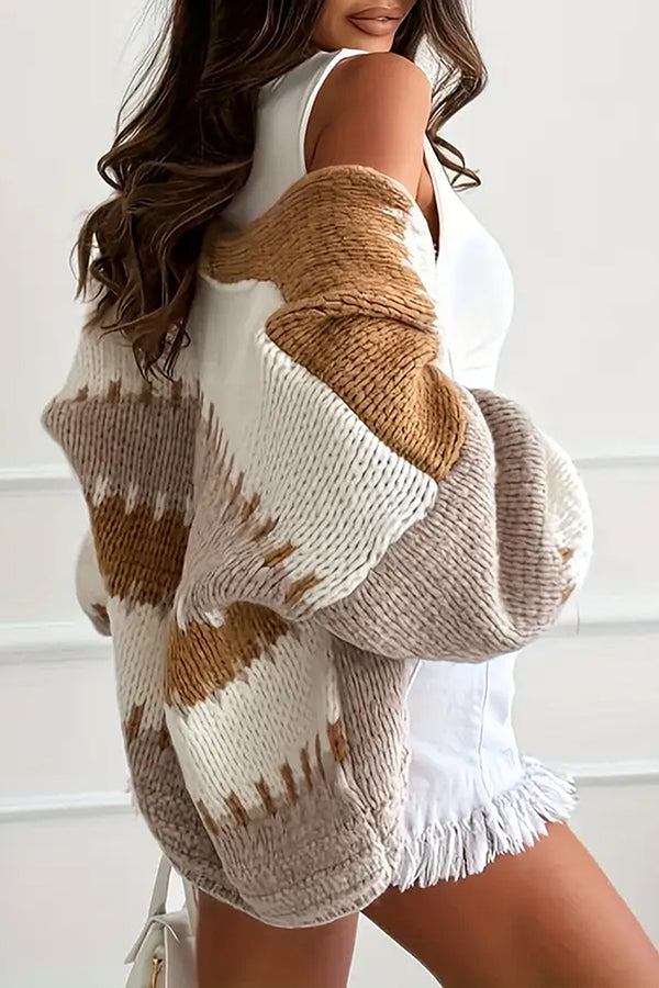 Drune | Cozy leisure cardigan with contrasting seam detailing