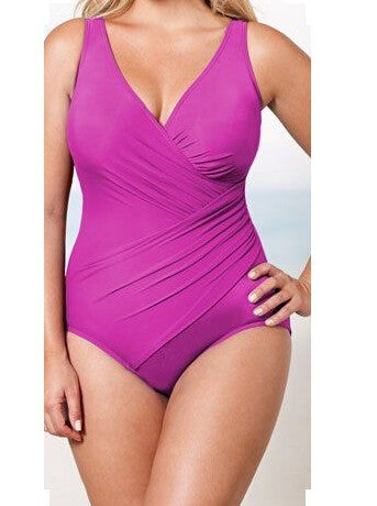 Damen Eleganter Wickel-Badeanzug mit modellierenden Einsätzen Drune