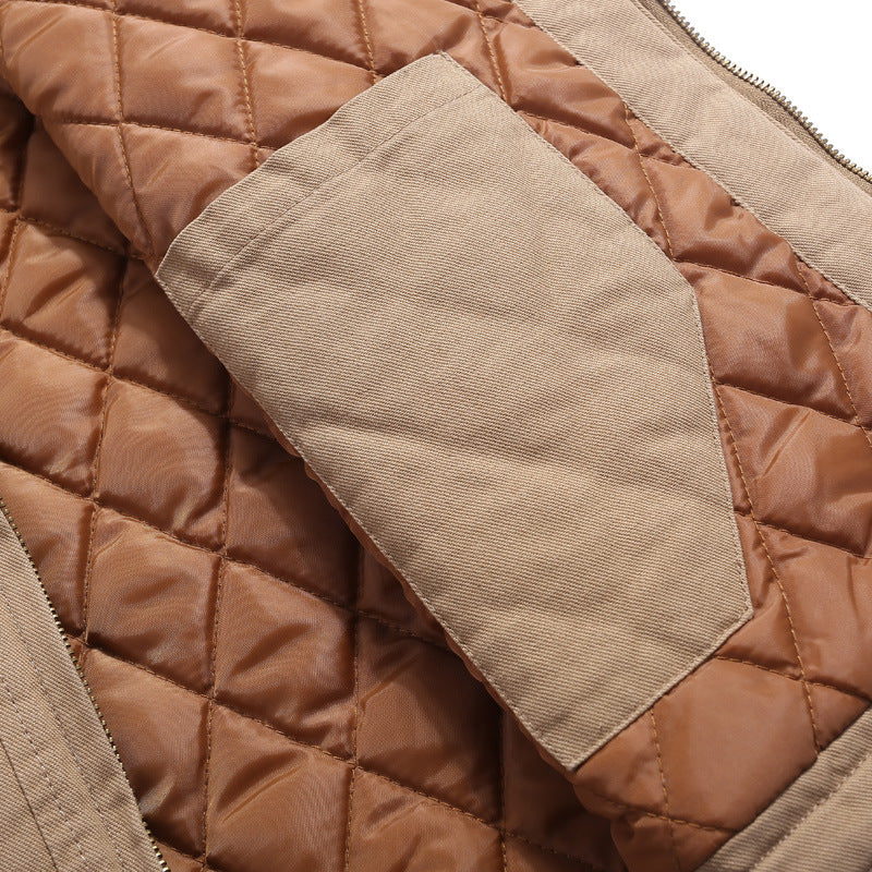 Herren Robust gefütterte Canvas-Arbeitweste mit Rautenstepp-Innenfutter und Brusttaschen Drune