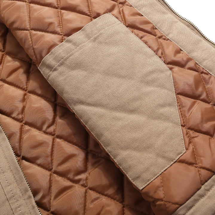 Herren Robust gefütterte Canvas-Arbeitweste mit Rautenstepp-Innenfutter und Brusttaschen Drune