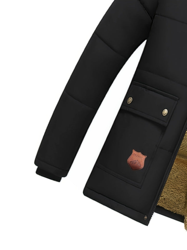 Drune |  Kapuzen-Polyester-Winterjacke Für Herren - Perfekt für Outdoor-Aktivitäten