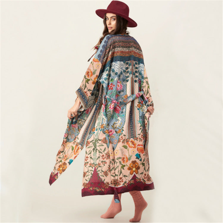 Damen Kimono-Style Morgenmantel Drune