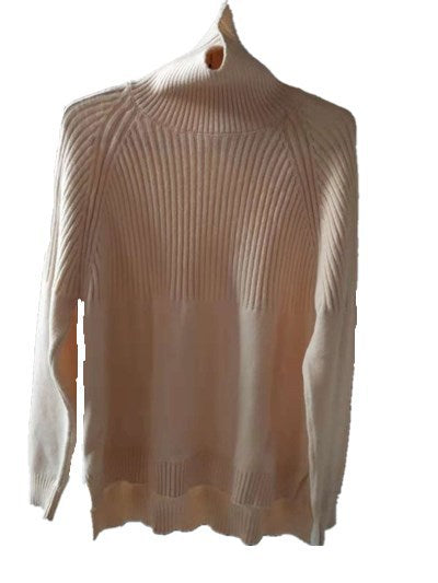 Damen Strickpullover mit hochgeschlossenem Kragen und Rippstruktur Drune