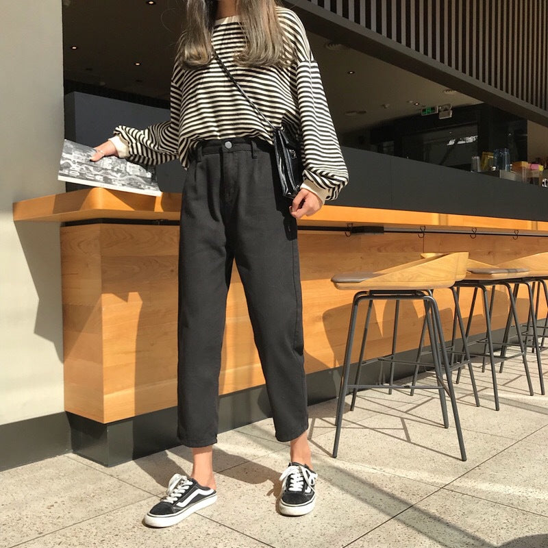 Damen Lässige Relaxed Fit Hose mit umgeschlagenem Saum Drune