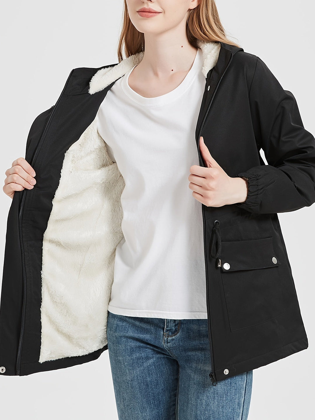 Drune | Frauen Winter Fleecejacke mit Kapuze - Perfekt für Outdoor-Aktivitäten