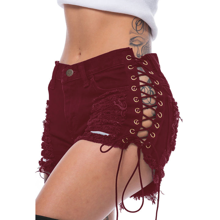Damen trendige High-Waist-Shorts mit Reißverschlussdetail Drune