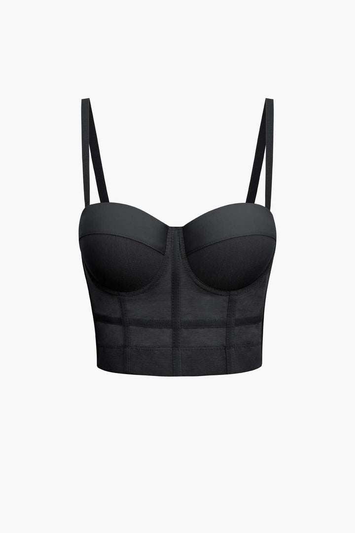 Drune | Figurbetontes Bustier Top Mit Bügel Cups Und Transparenter Mesh Struktur