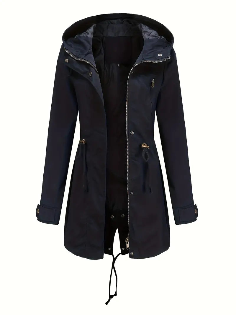 Drune | Damen Langarm Gepolsterter Trenchcoat Wasserdicht