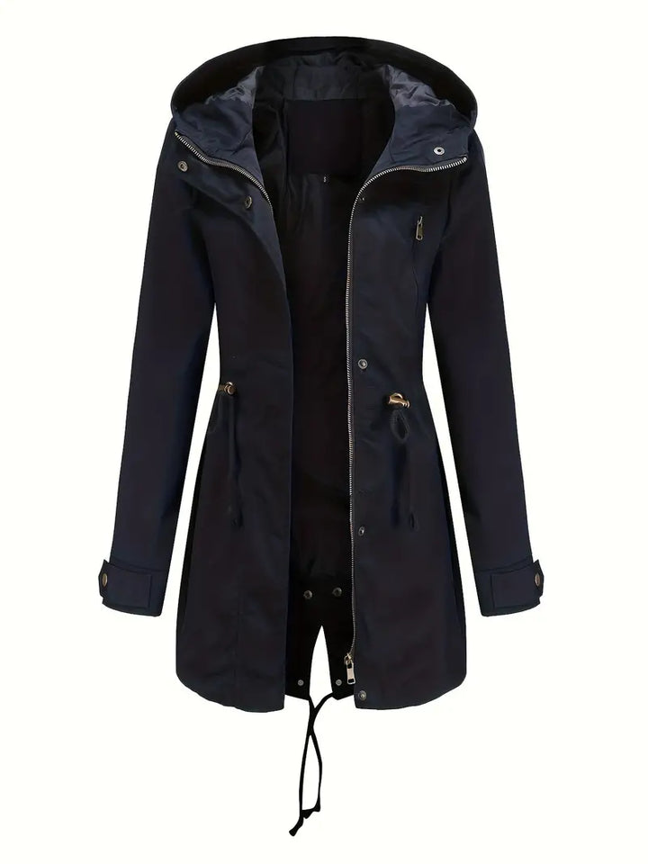 Drune | Damen Langarm Gepolsterter Trenchcoat Wasserdicht