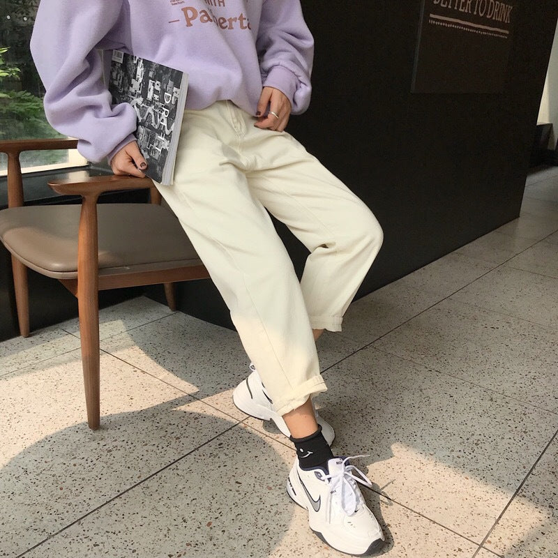 Damen Lässige Relaxed Fit Hose mit umgeschlagenem Saum Drune