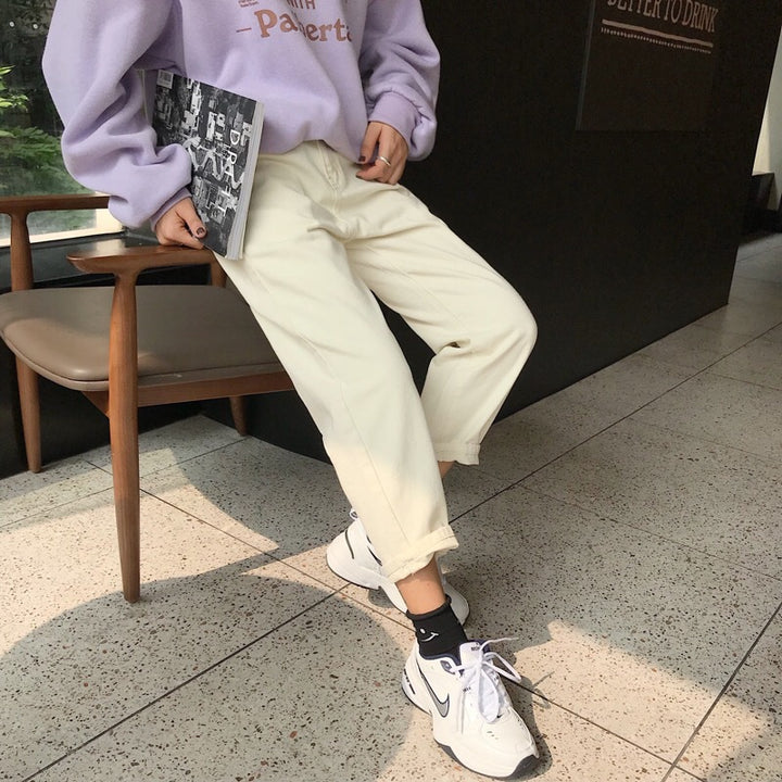 Damen Lässige Relaxed Fit Hose mit umgeschlagenem Saum Drune