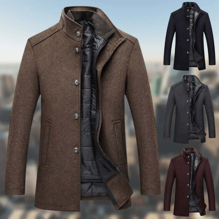 Drune | Herren Warmer Wintermantel mit Stehkragen