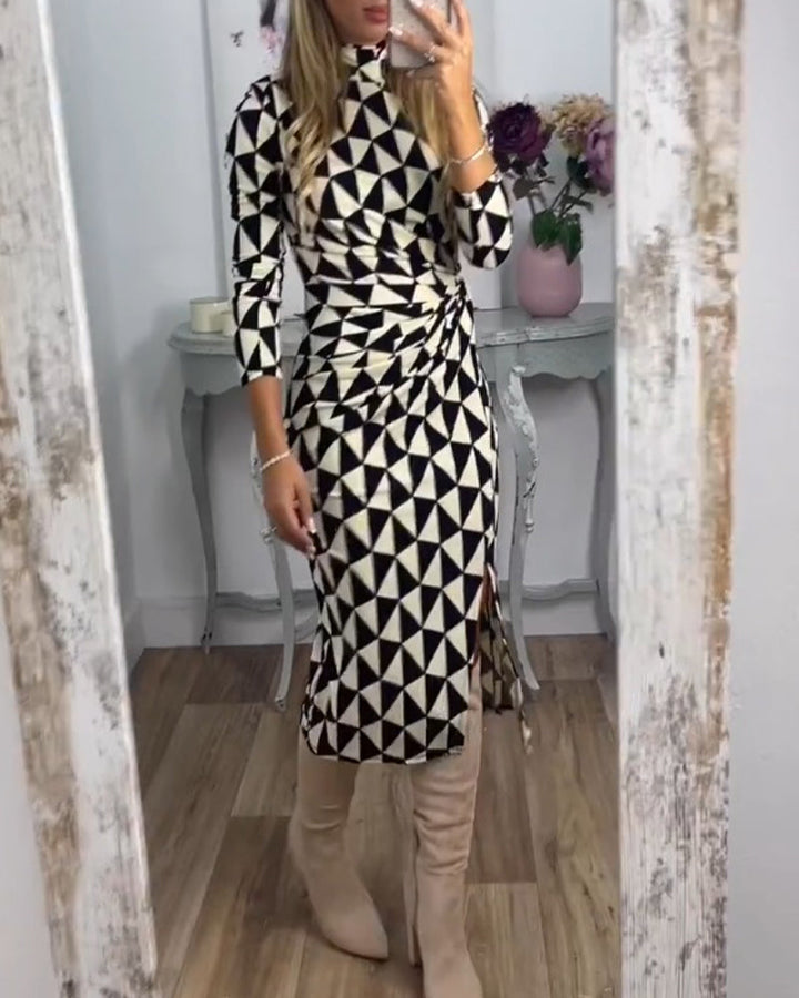 Drune | Kleid mit Modernem Geometrischem Print