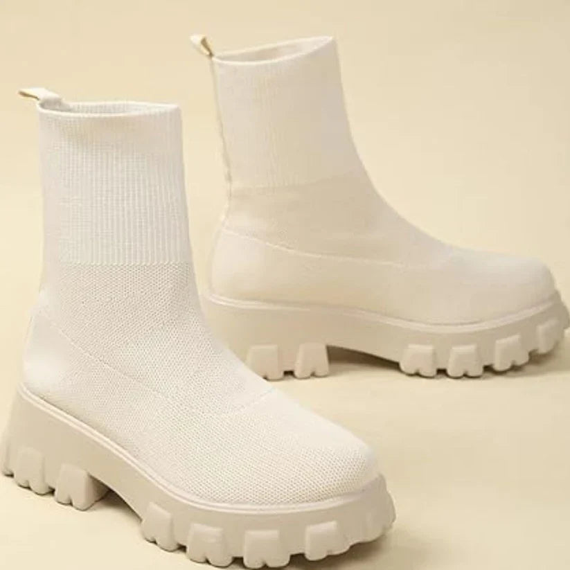 Drune | gestrickte knöchelstiefeletten mit trendiger sohle