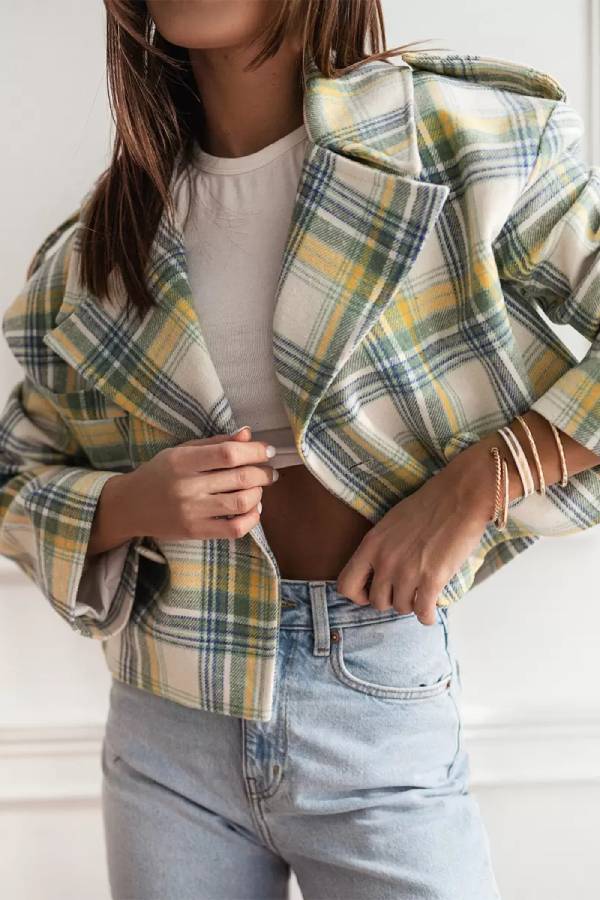 Drune | Herbst/Winter Wendekragen Karomuster Jacke