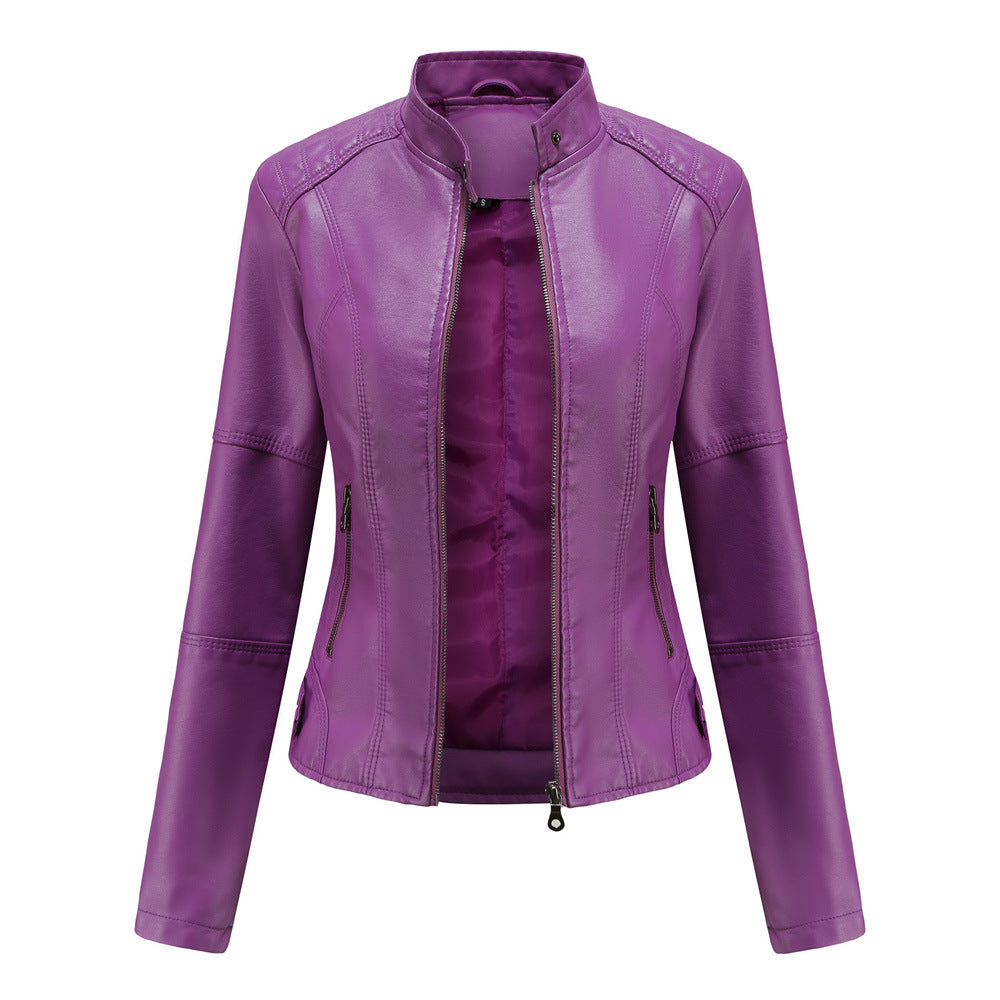 Biker-jacke mit Stehkragen
